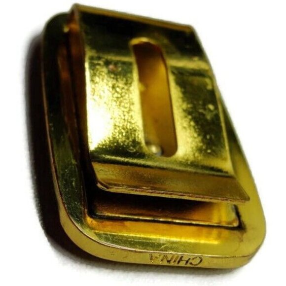 Money Clip "R" Las Vegas Wallet Credit Card Holder Gold Tone Wooden - Picture 4 of 10